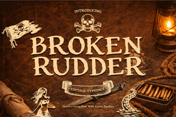 Broken Rudder: A Vintage Display Font for Nautical Branding