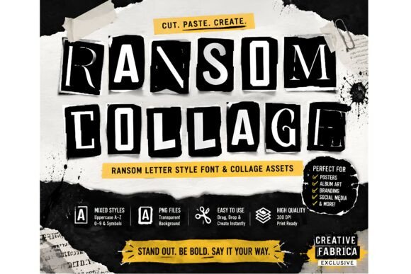 Ransom Collage: A Gritty Display Font for Bold Brand Identities