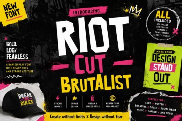 Riot Cut Brutalist: A Bold Typeface for Modern Web Design