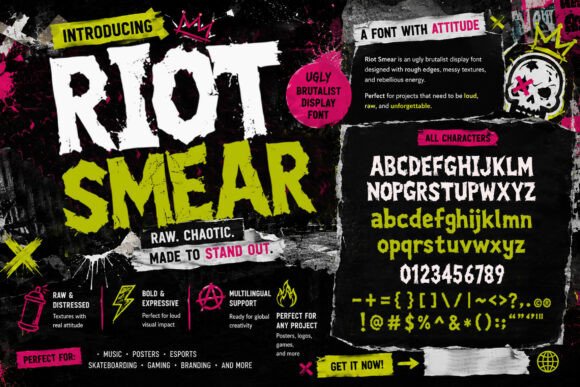 Riot Smear: The Brutal Display Font for Bold Campaigns